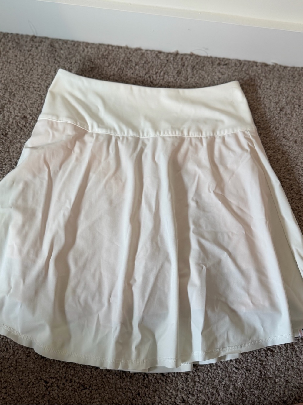 White Women's Athletic Skort with Wide Waistband